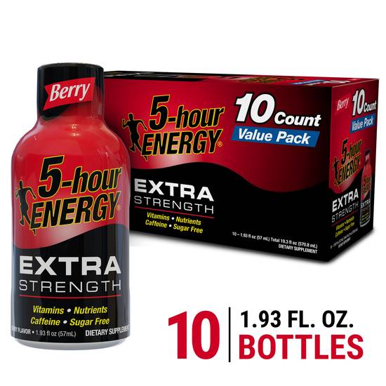 Order 5 Hour Energy Shots, Extra Strength, Berry (1.93 x 10 ct) food online from Rite Aid store, Mount Vernon on bringmethat.com