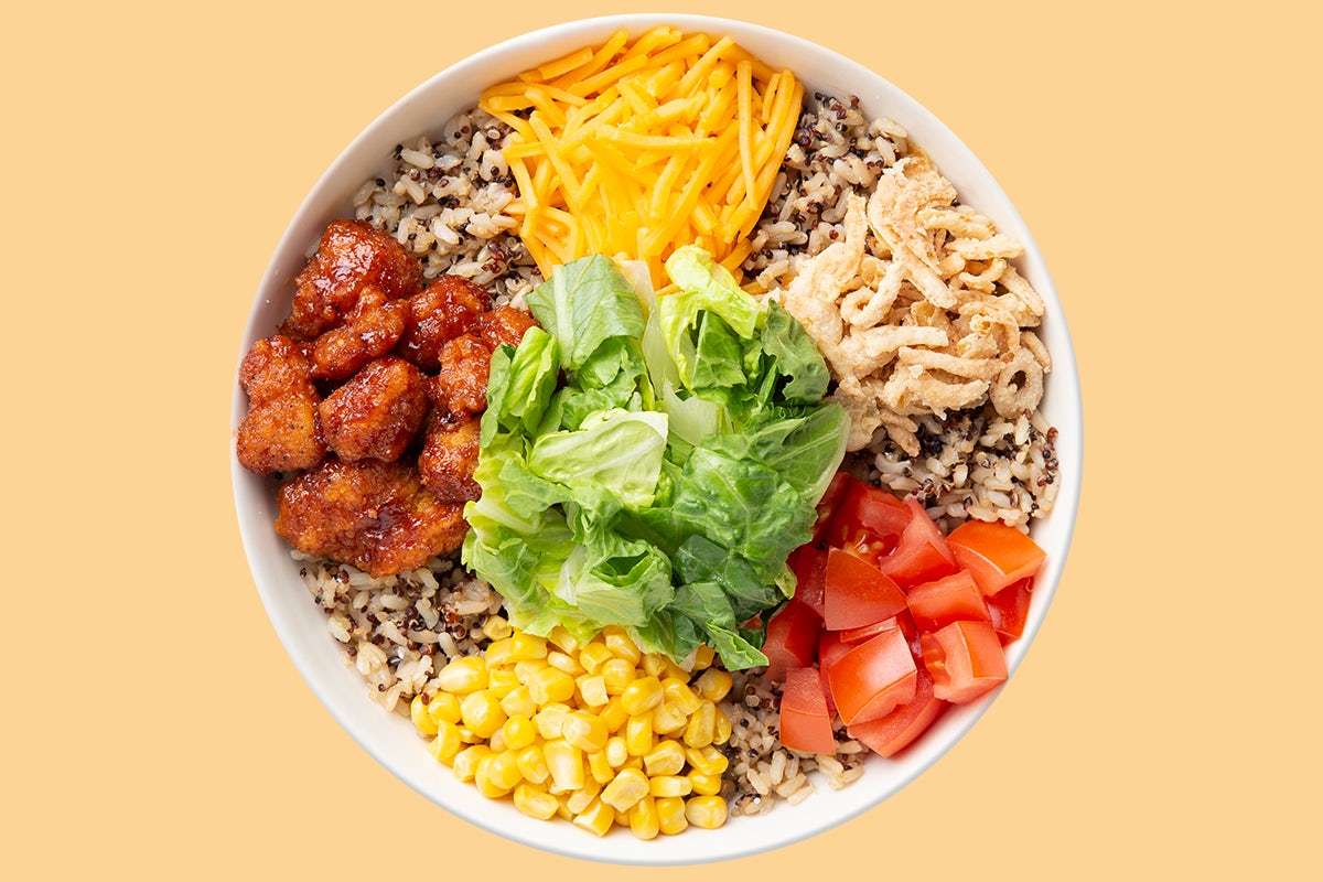 Order Smoky BBQ Crispy Chicken Warm Grain Bowl food online from Saladworks store, Hainesport on bringmethat.com