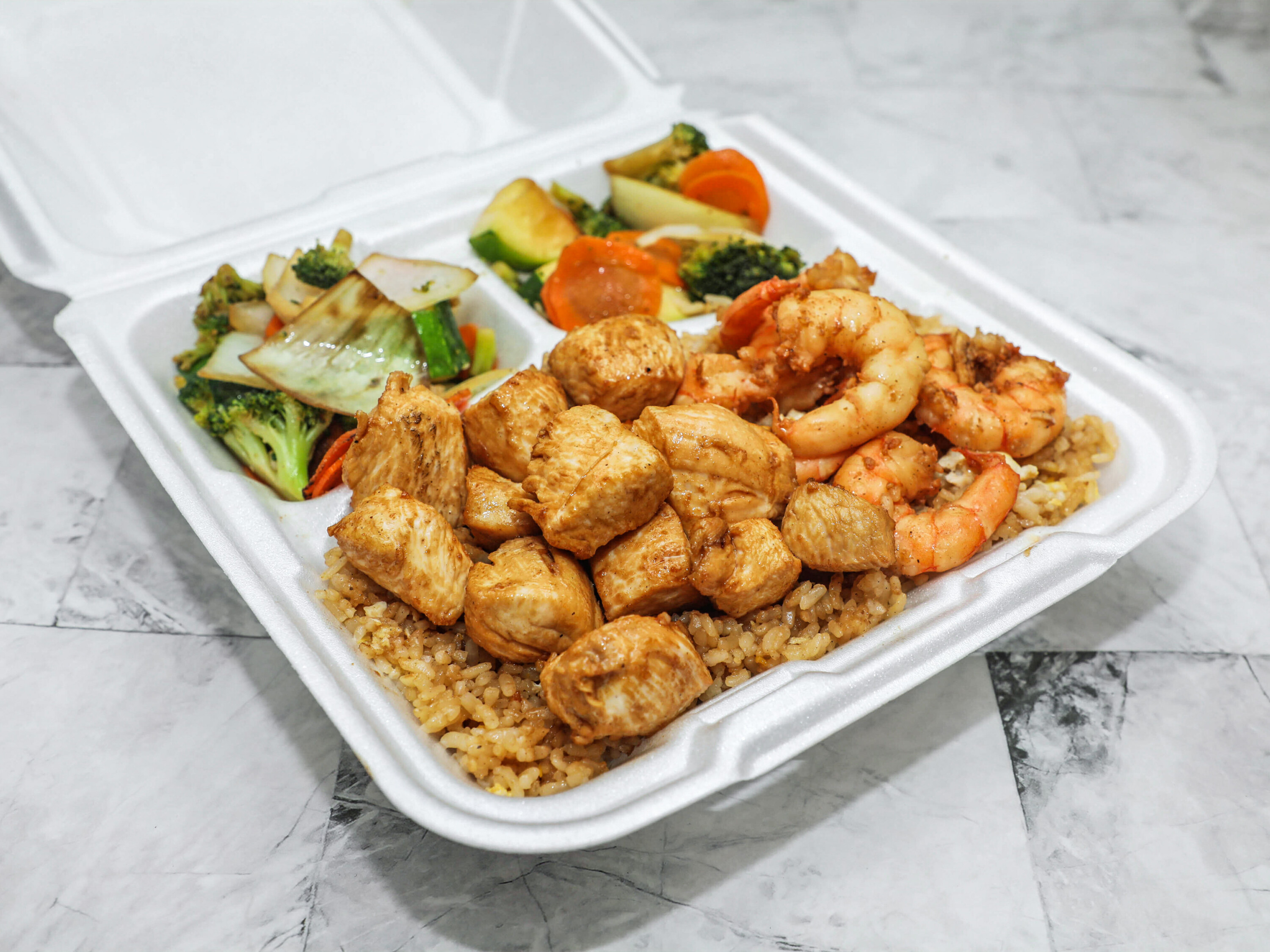 Order Chicken and Shrimp Hibachi Combo Special food online from Hibachi On The Go store, Lake Park on bringmethat.com
