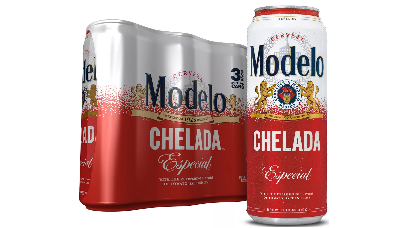 Order Modelo Chelada 3 Pack 24oz Cans food online from Extramile store, Rancho Palos Verdes on bringmethat.com