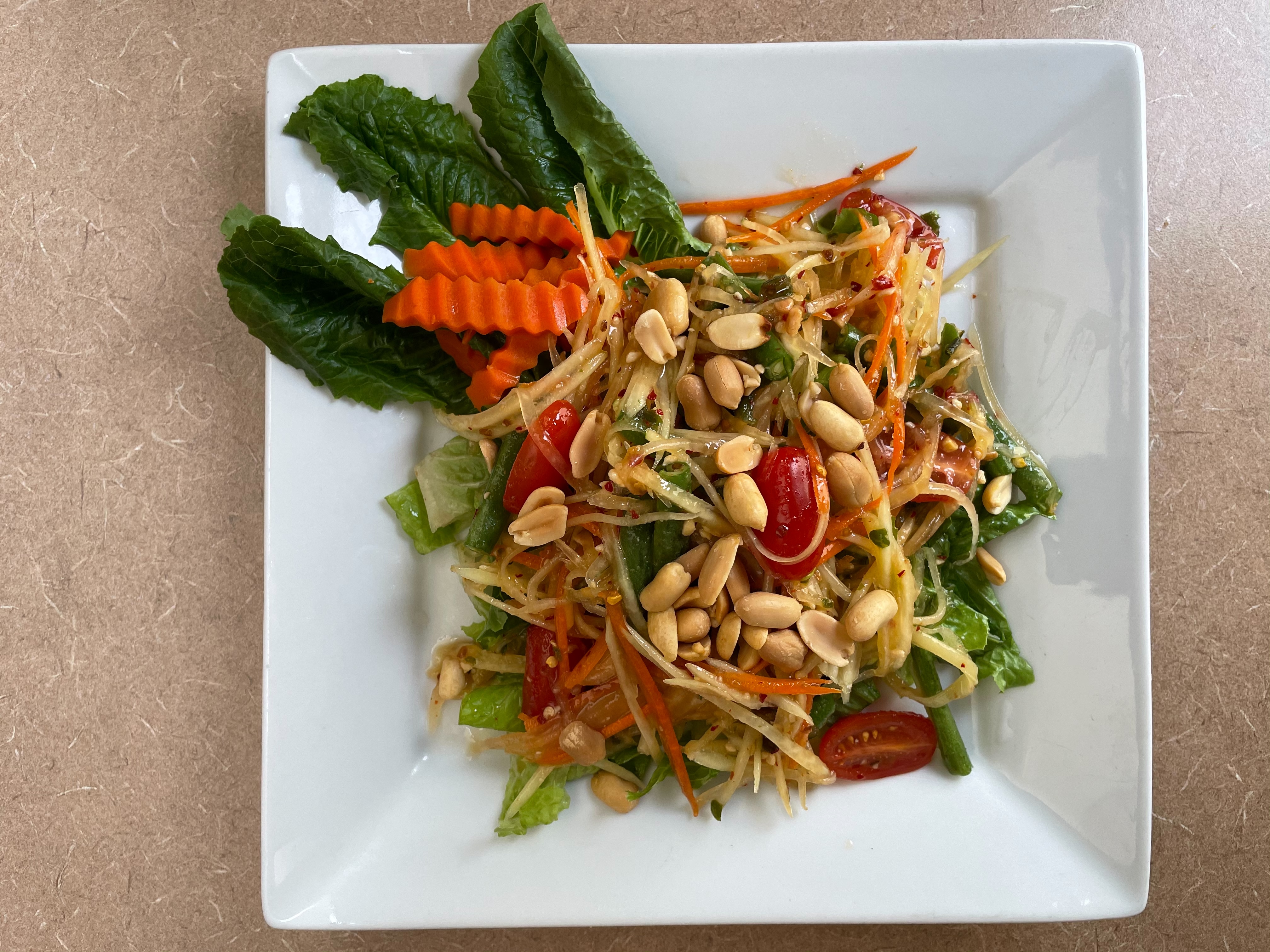 Order 08. Papaya Salad food online from Malee Thai Cuisine store, Carson on bringmethat.com