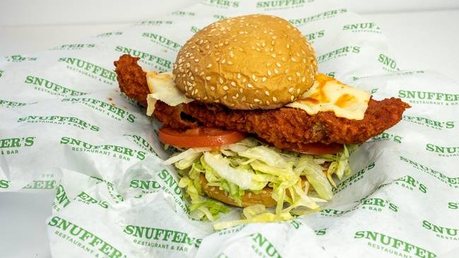 Order Crispy Buffalo Chicken Sandwich food online from Snuffer's Restaurant & Bar store, Dallas on bringmethat.com