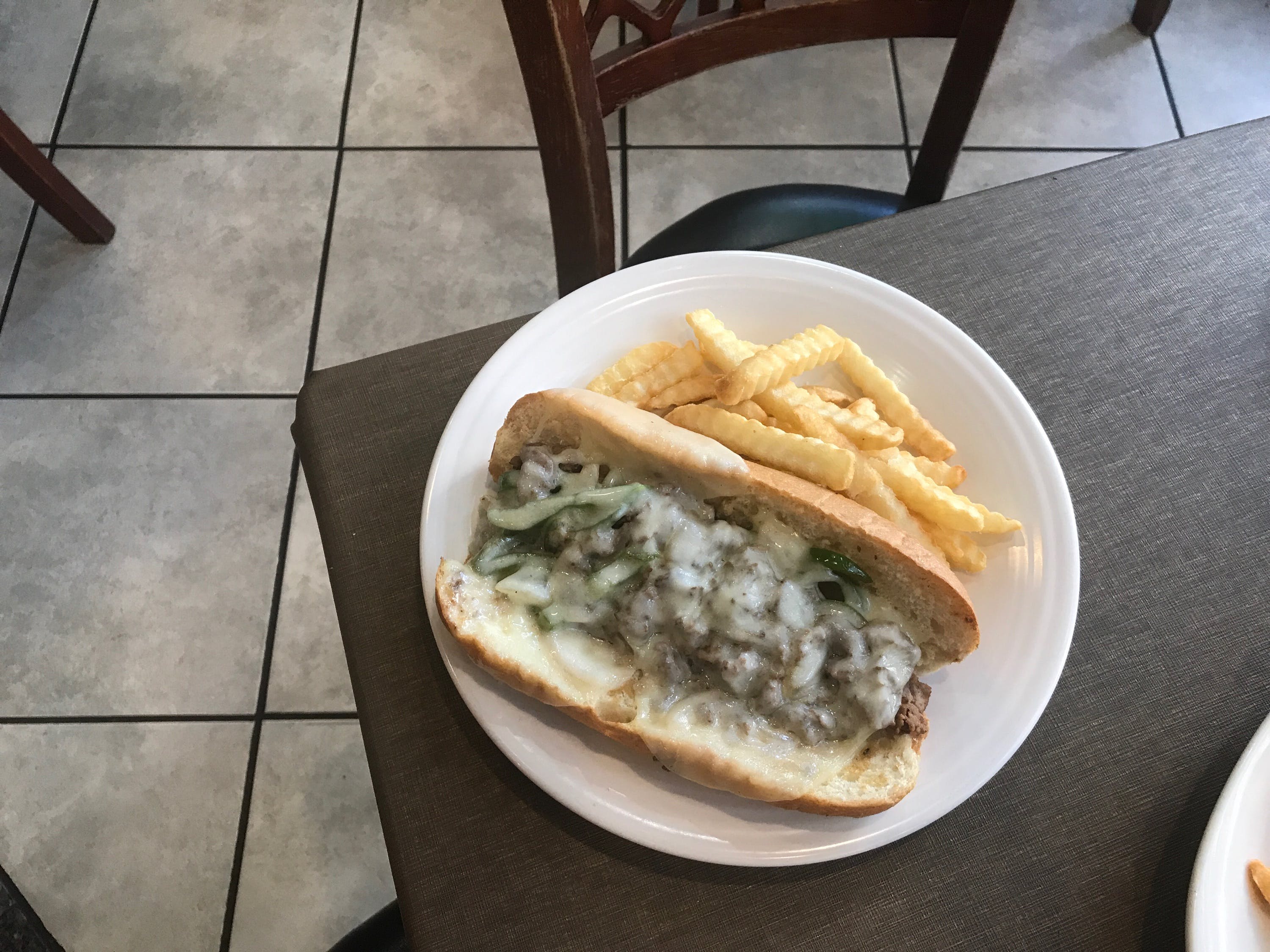 Order 5. Philly Cheesesteak Sub with Fries & Fountain Drink Combo - Combo food online from Mama mia store, Atlanta on bringmethat.com