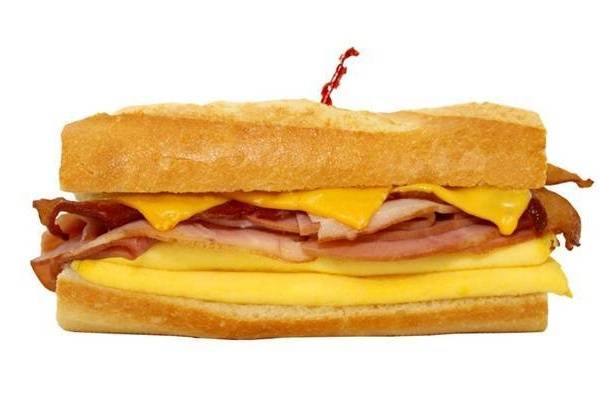 Order #80 Ham, Egg, and Cheese on Baguette food online from Lee Sandwiches store, Hawaiian Gardens on bringmethat.com