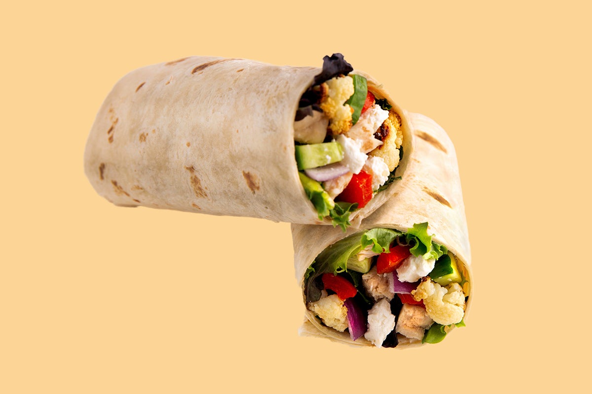 Order Grilled Chicken Mediterranean Wrap food online from Saladworks store, Marlton on bringmethat.com