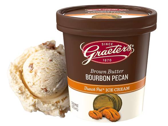 Order Brown Butter Bourbon Pecan Pint food online from Graeter Ice Cream store, Cincinnati on bringmethat.com