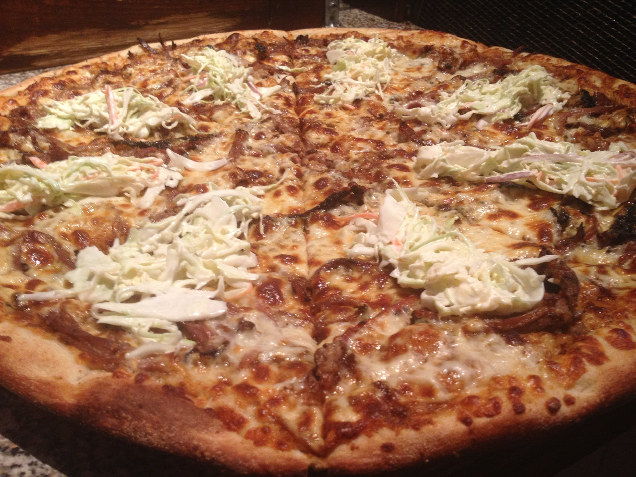 Order BBQ Pulled Pork Pizza - Small 14" food online from Rustica store, Philadelphia on bringmethat.com