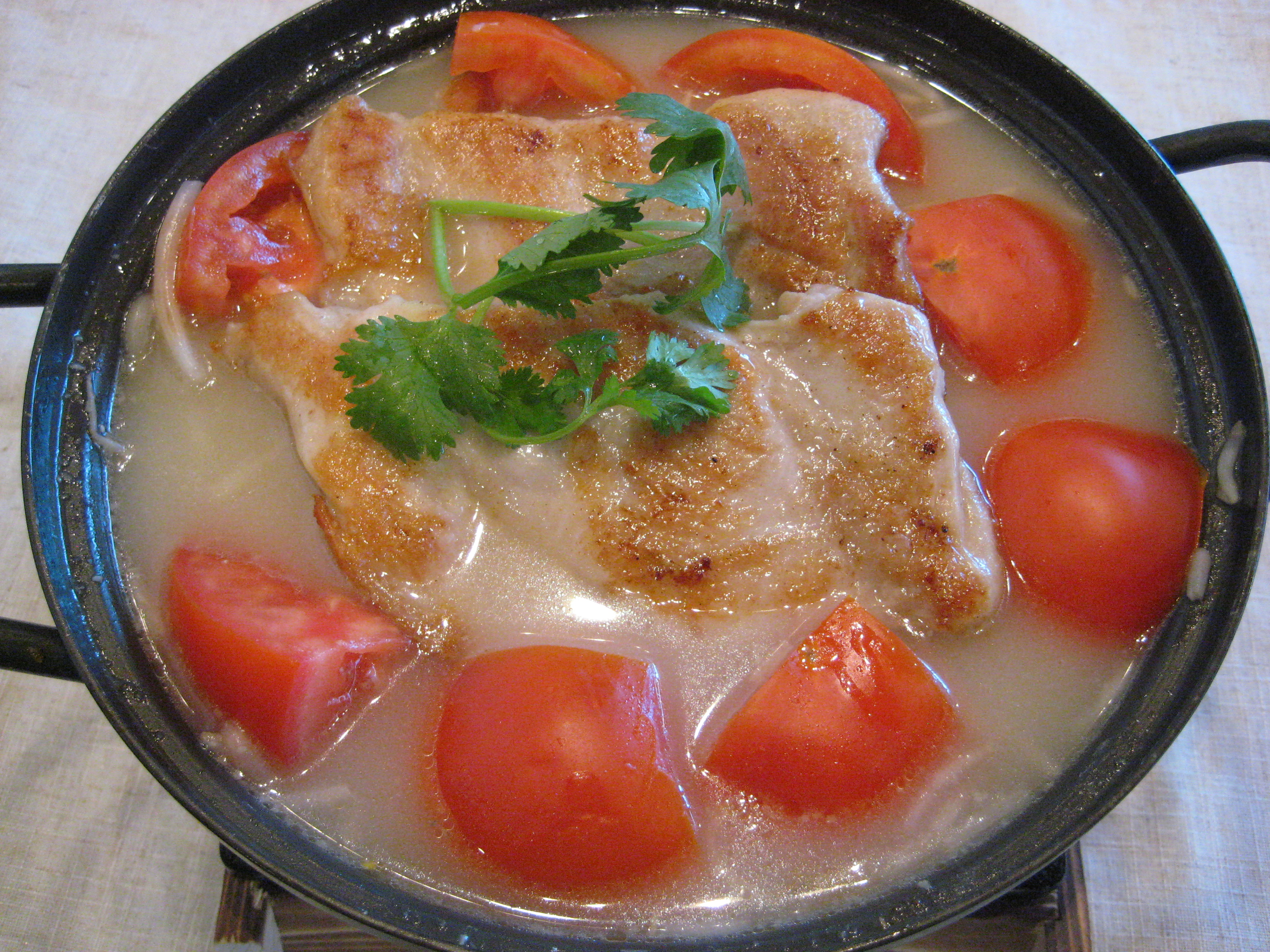 Order Tomato Pork Chop 蕃茄豬扒魚湯 food online from Street Food Cafe store, San Mateo on bringmethat.com