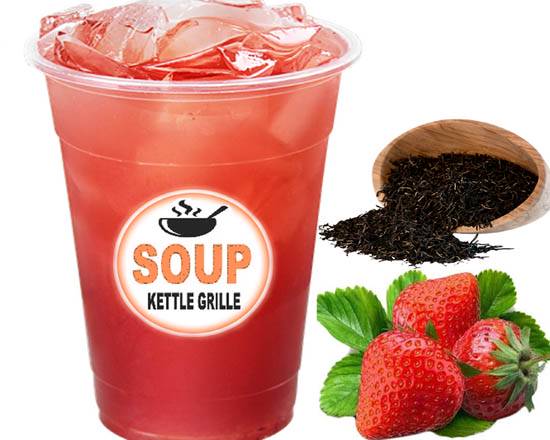 Order Iced Strawberry Black Tea Smoothie food online from Soup Kettle Grille store, Meridian on bringmethat.com