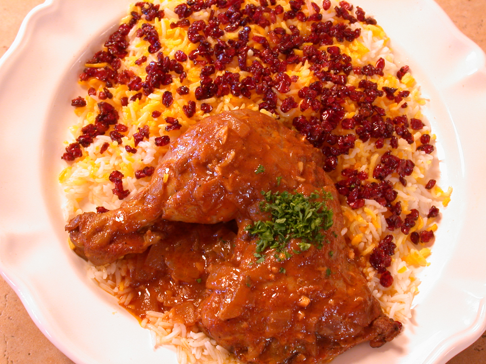 Order Wednesday: Braised Chicken with Barberries   $11.99 food online from Sorrento grill - herndon,  va store, Herndon on bringmethat.com