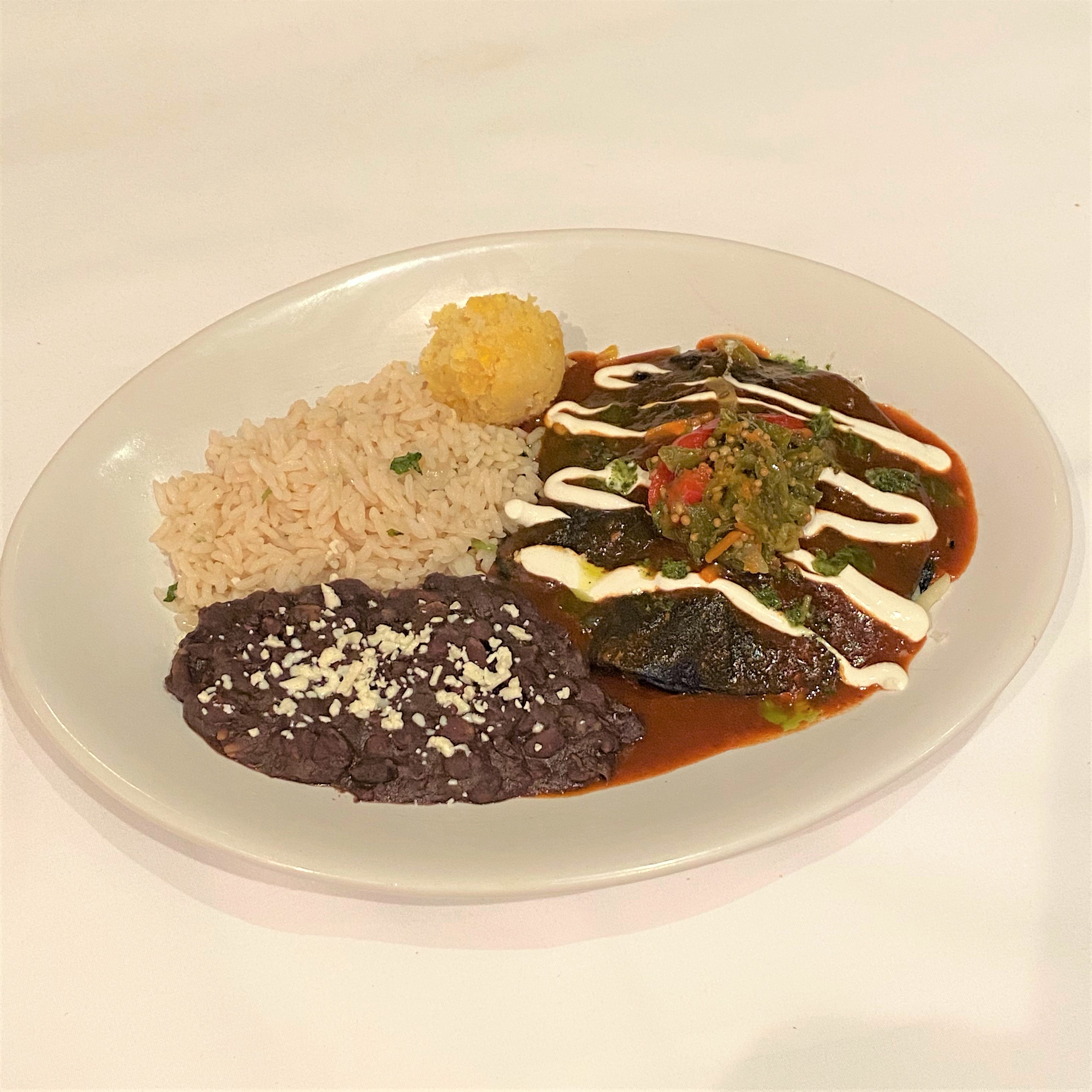 Order NEW MEXICAN STYLE CARNE ASADA STACK ENCHILADA food online from Blue Mesa Grill store, Addison on bringmethat.com