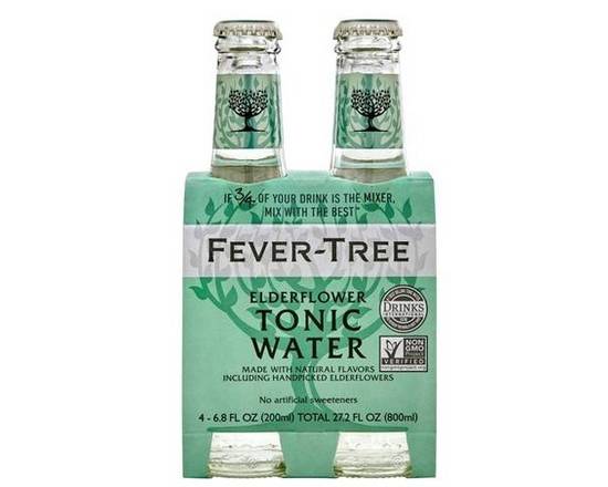 Order Fever-Tree Elderflower Tonic Water, 6.8oz 4pk Bottles food online from Chris's Liquor- 2203 S Lamar Blvd store, Austin on bringmethat.com