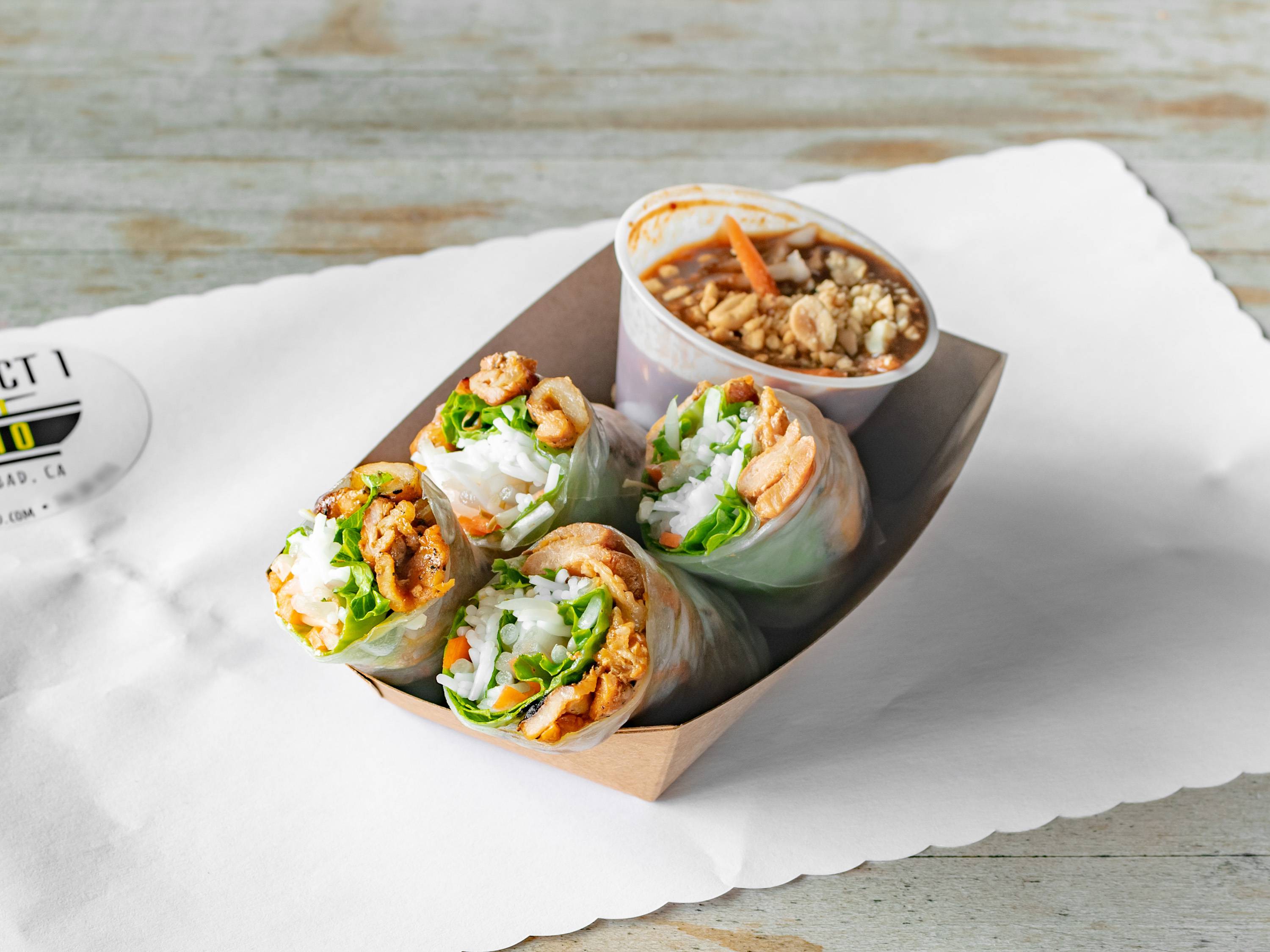 Order BBQ Spring Rolls (2 Pieces) food online from District 1 Pho store, Carlsbad on bringmethat.com