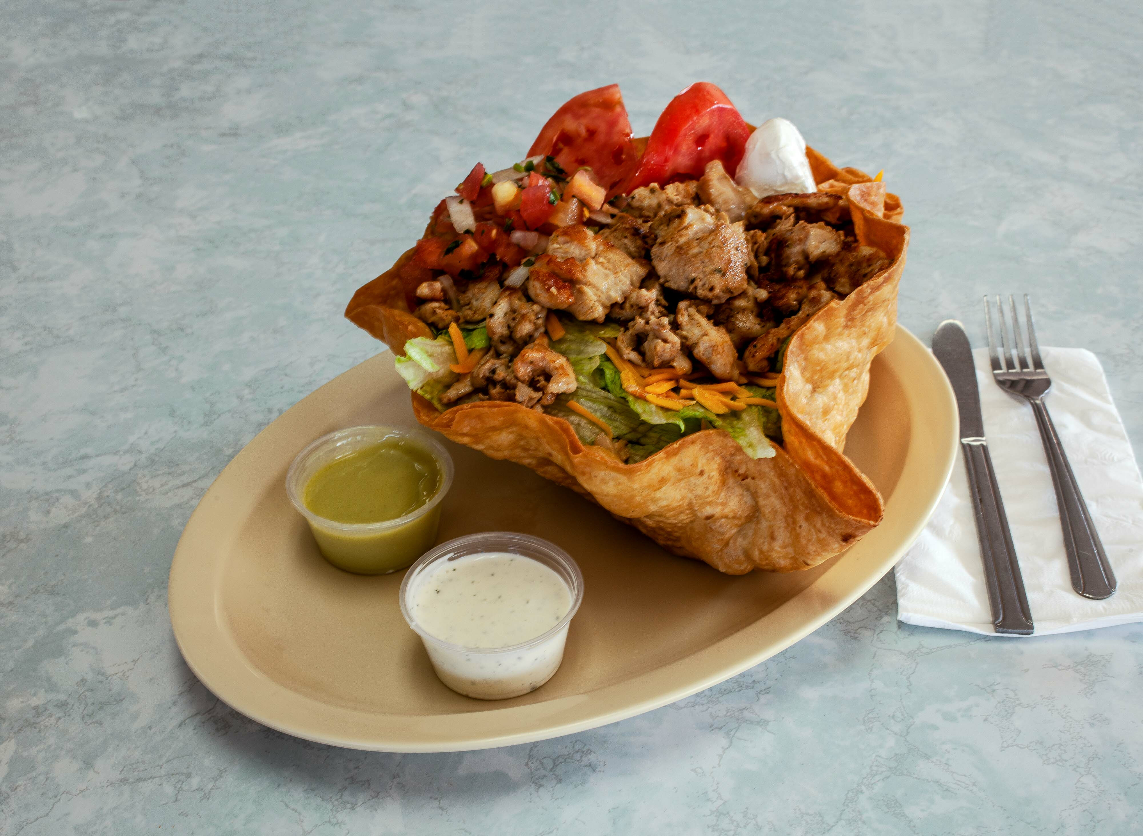 Order Chicken Taco Salad food online from Terry Burgers store, Rancho Cucamonga on bringmethat.com