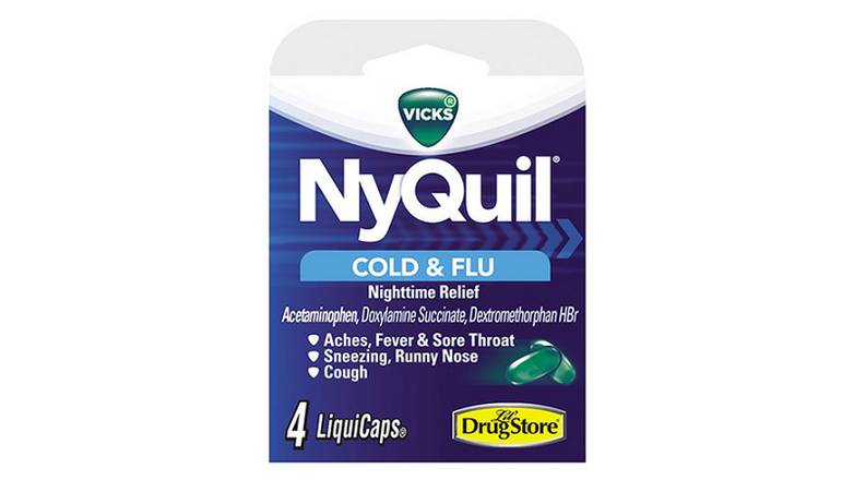 Order Ny Quil Cold & Flu 4 Count food online from Route 7 Food Mart store, Norwalk on bringmethat.com