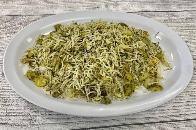 Order Baghali Polo (Lima beans Rice) food online from Aiden's Grill store, Glendale on bringmethat.com