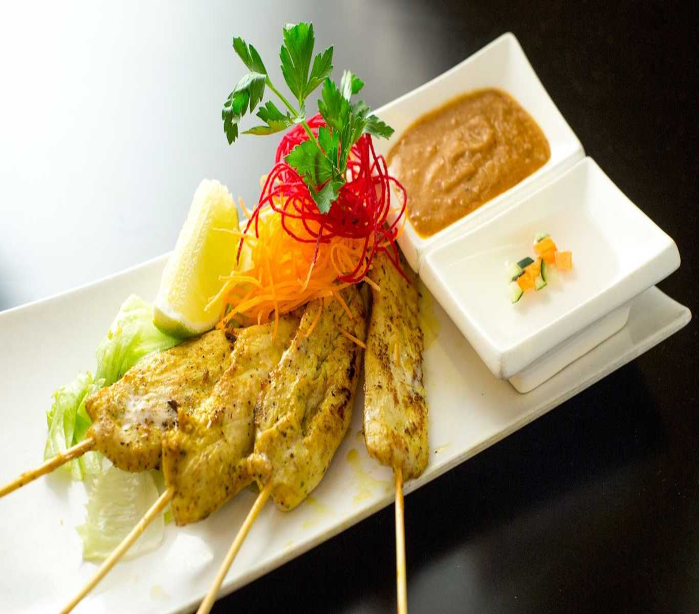 Order Grilled Chicken Sate food online from At Nine Restaurant & Bar store, New York on bringmethat.com