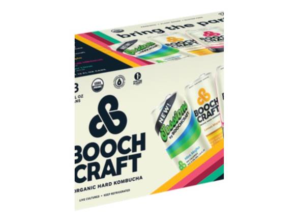 Order Boochcraft Bring The Part Variety Pack Hard Kombucha - 8x 12oz Cans food online from Southwest Liquor store, Thousand Oaks on bringmethat.com