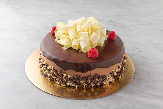 Order Chocolate Raspberry Cake Round food online from Porto Bakery & Cafe store, Buena Park on bringmethat.com