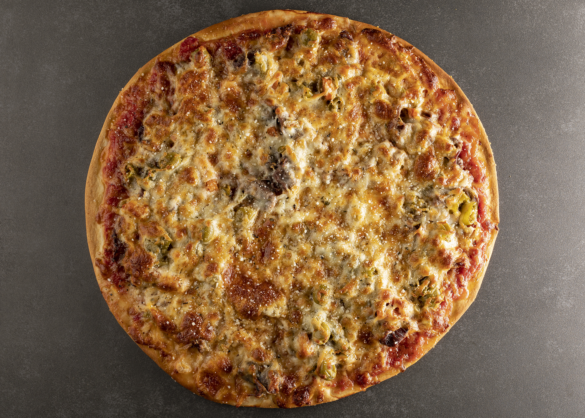Order Beef and Giardiniera Pizza food online from Papa Saverio's Pizzeria store, Aurora on bringmethat.com