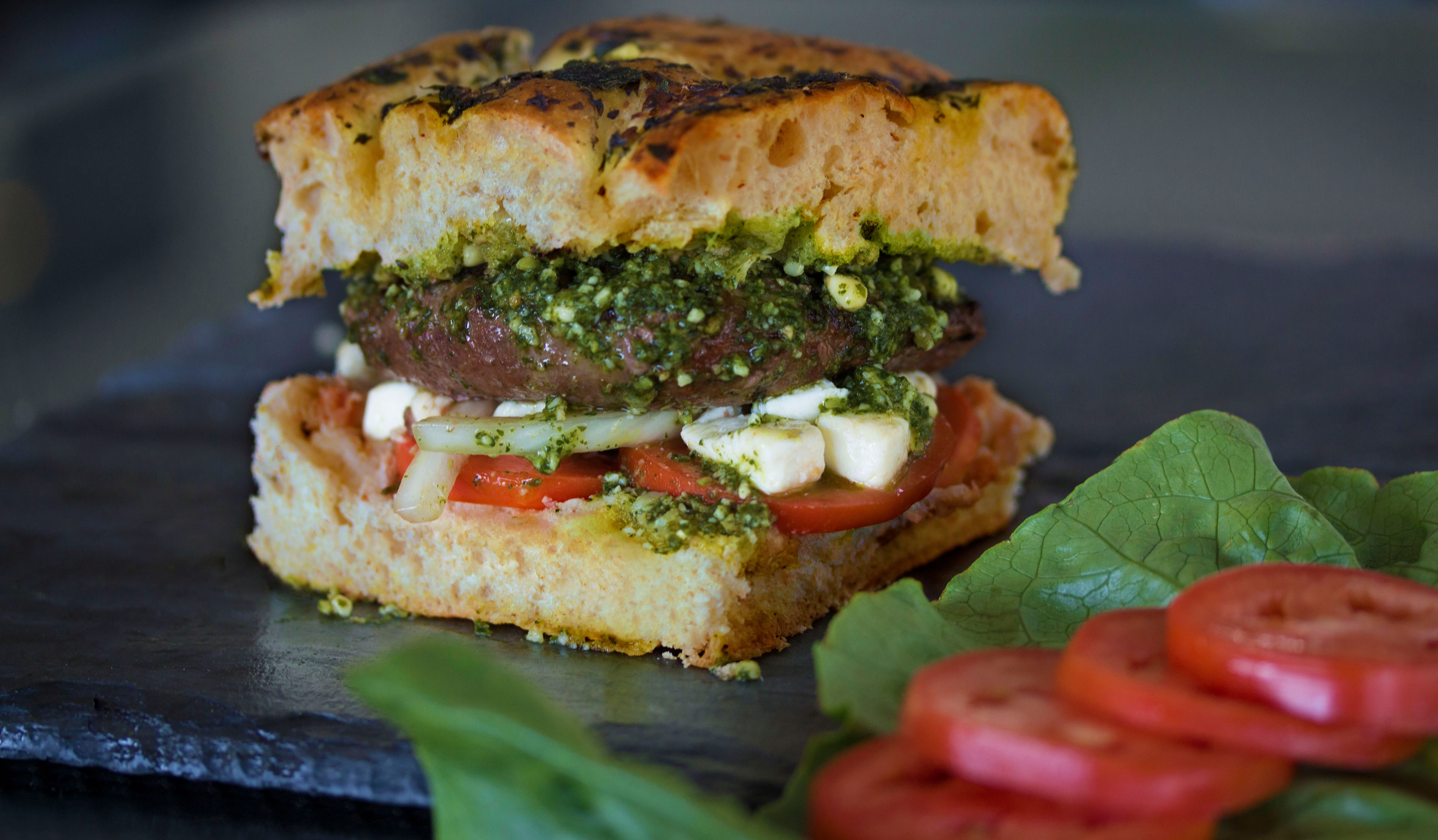 Order Pesto Burger food online from Pizza Grille store, Camp Hill on bringmethat.com