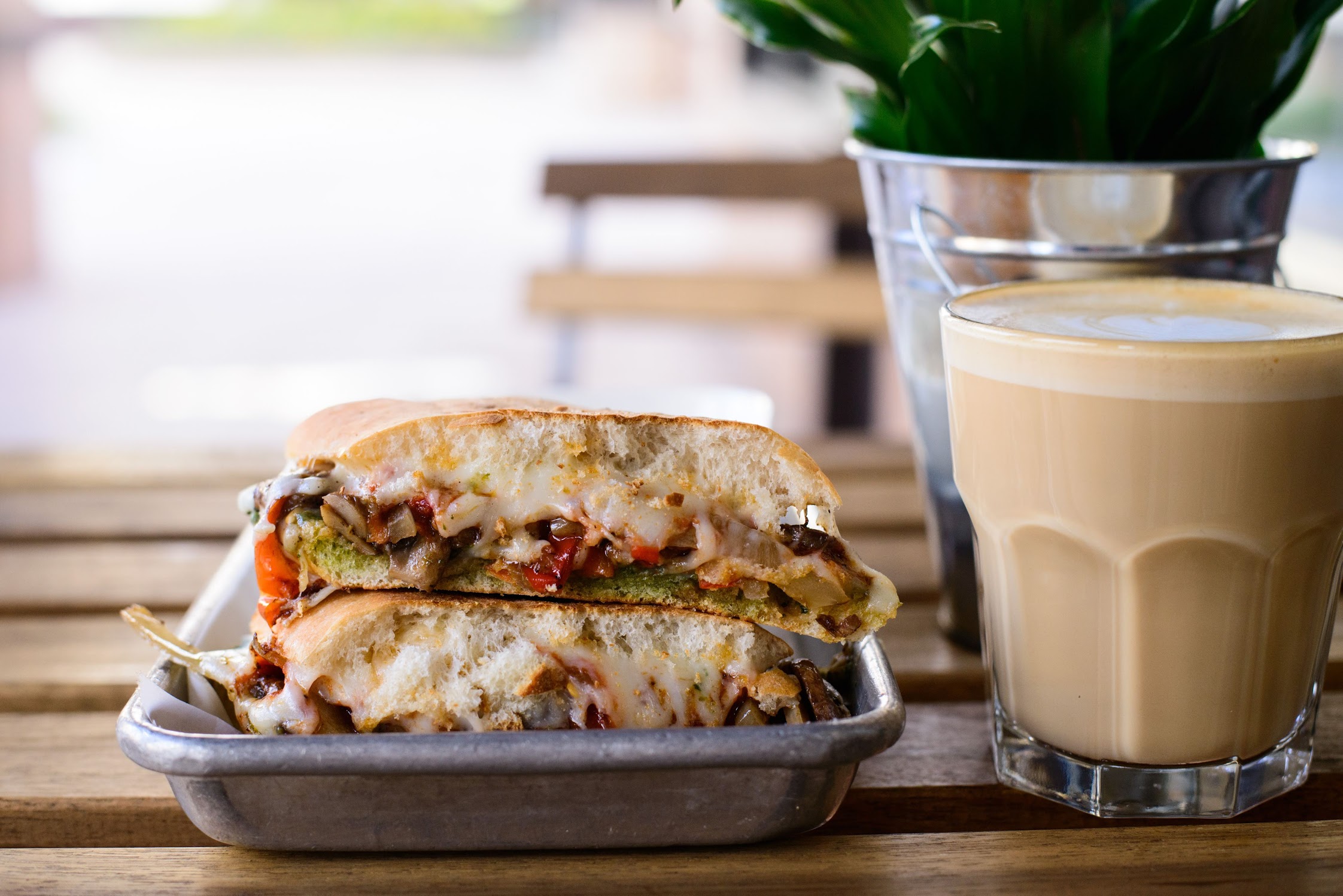 Order Veggie's Delight Panini food online from The Flinderstreet Cafe store, Chino on bringmethat.com