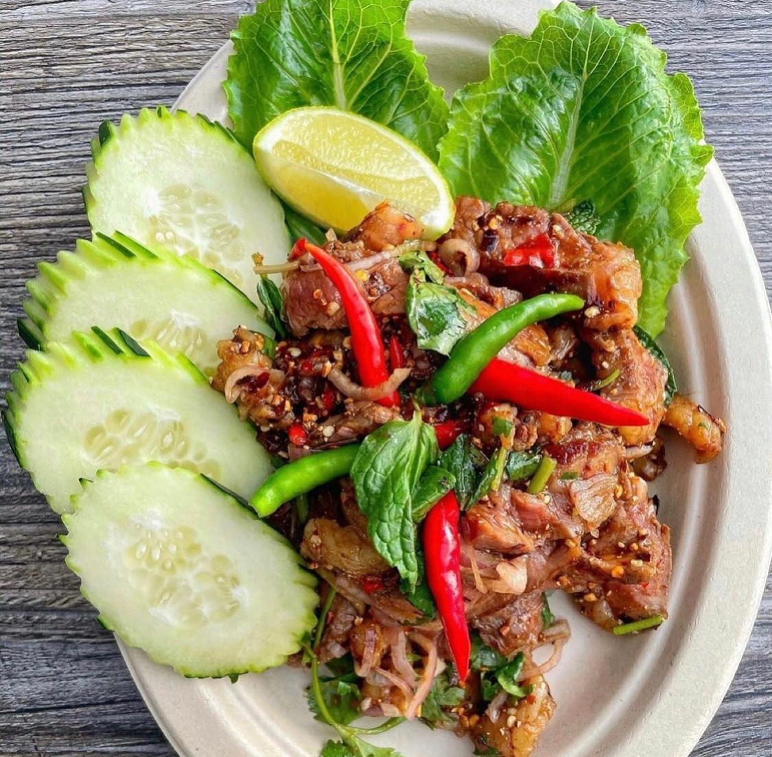 Order Thai waterfall beef (Nam Tok) food online from So Saap store, San Diego on bringmethat.com