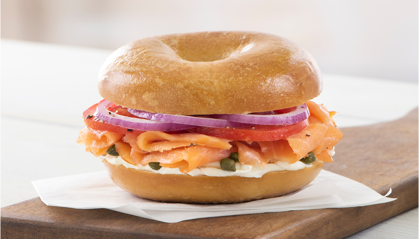 Order Smoked Salmon Sandwich food online from Bruegger's Bagels store, Durham on bringmethat.com