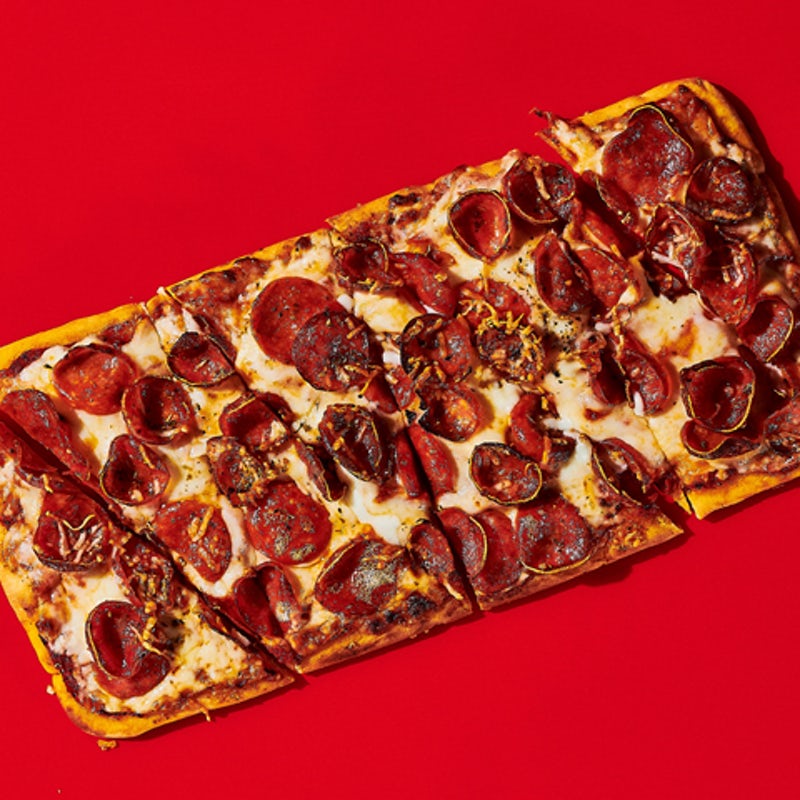 Order Double Pepperoni Flatbread food online from Dave & Buster's store, Arcadia on bringmethat.com