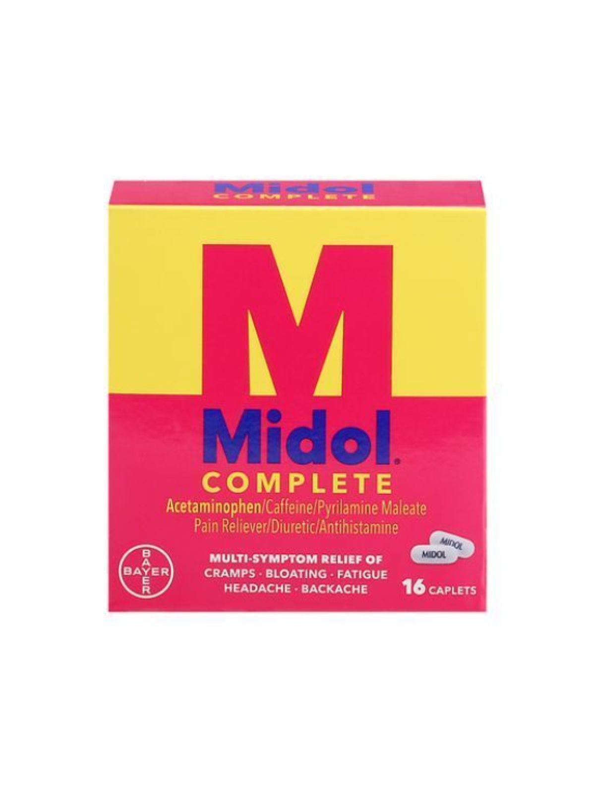 Order Midol Menstrual Symptom Relief Tablets (16 count) food online from Stock-Up Mart store, Minneapolis on bringmethat.com