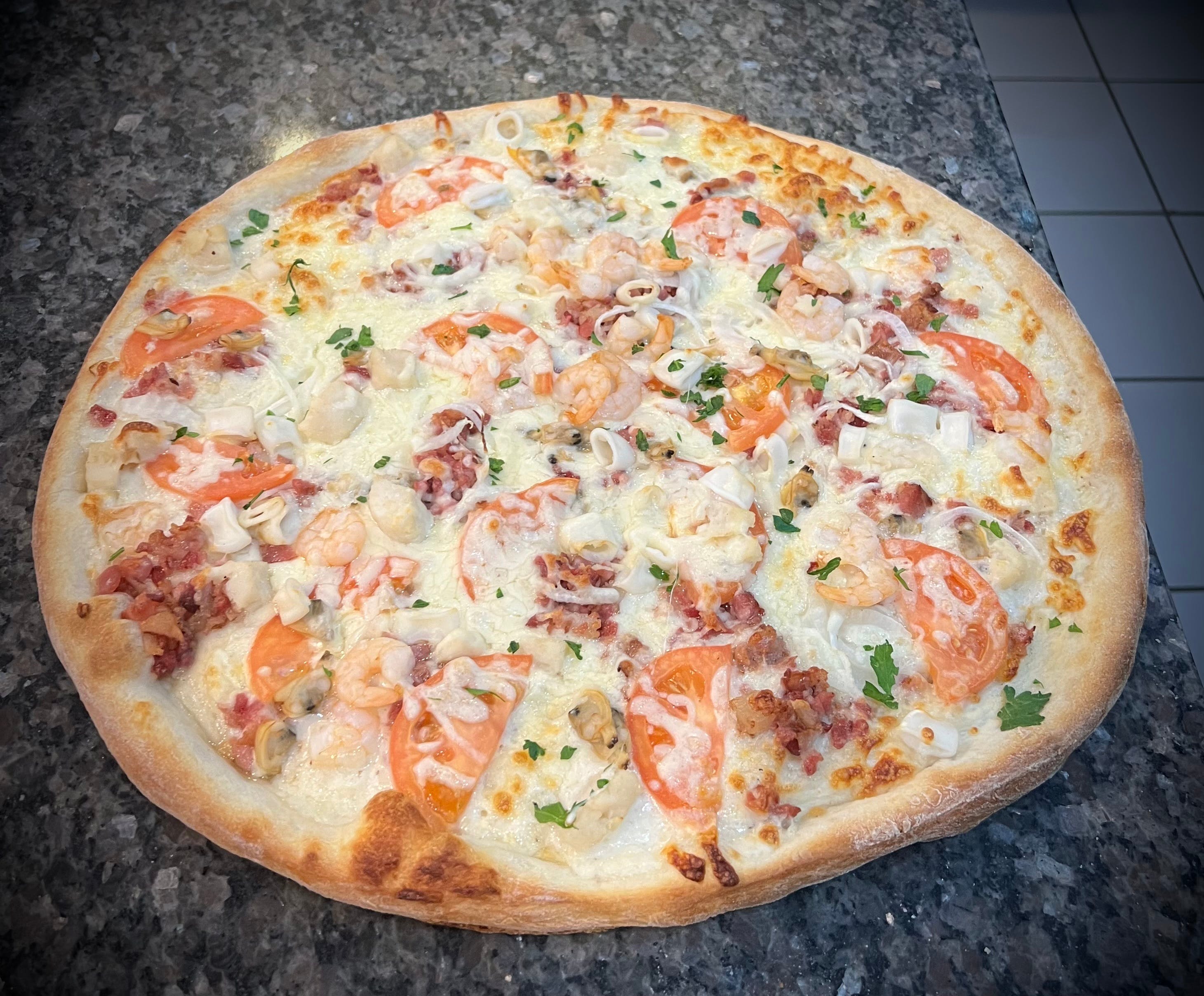 Order Seafood Delight Pizza - Large 16'' food online from Margherita's Restaurant Pizzeria and Bar store, Laureldale on bringmethat.com