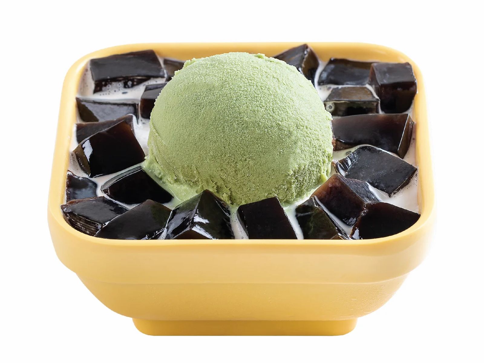 Order V6. Grass Jelly & Matcha Ice Cream With Vanilla Frost - 雪山涼粉配綠茶雪糕 food online from Sweethoney Dessert store, Artesia on bringmethat.com
