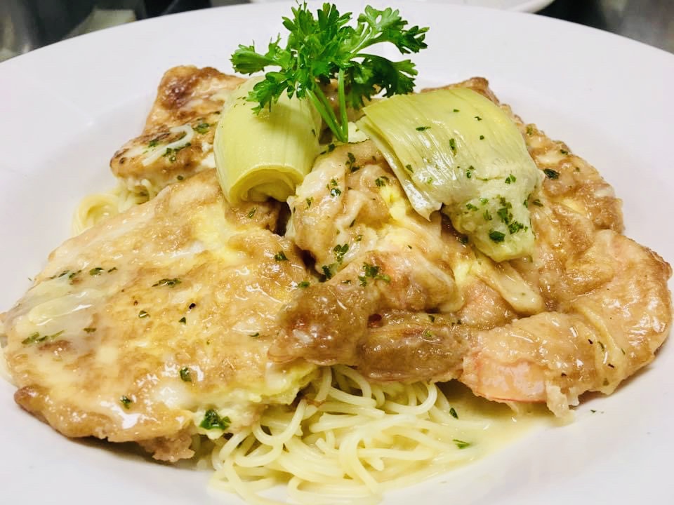 Order Chicken Francese Dinner food online from Chris Pizza store, Clifton on bringmethat.com