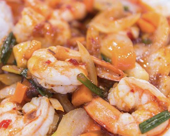 Order Spicy Garlic Shrimp food online from Lucky Buddha store, Atlanta on bringmethat.com