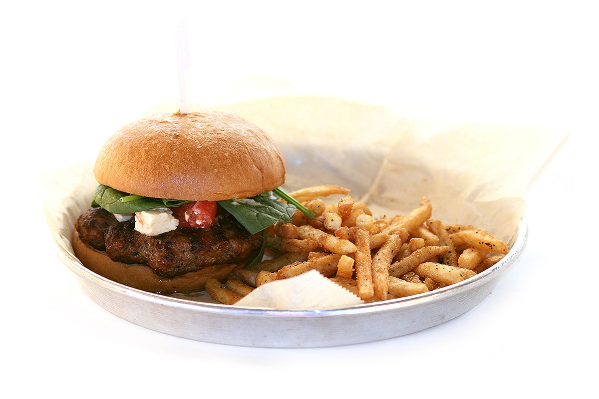 Order Turkey Bruschetta Burger food online from Hopcat store, Detroit on bringmethat.com
