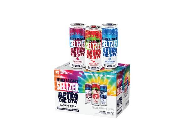 Order Bud Light Seltzer Retro Tie-Die Hard Seltzer Variety Pack - 12x 12oz Cans food online from Liquor Cabinet store, Houston on bringmethat.com