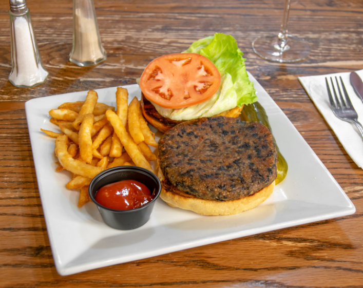 Order Black Bean and Quinoa Burger food online from St George Tavern store, New York on bringmethat.com