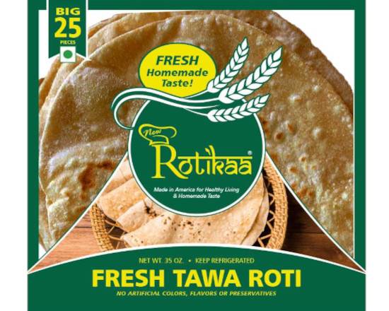 Order Big Tawa Roti FAMILY PACK (GREEN BAG) (25 pcs) food online from New Rotikaa Foods store, Iselin on bringmethat.com