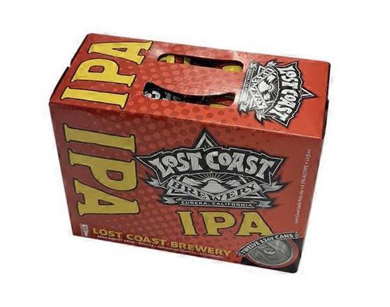 Order Lost Coast IPA, 12pk-12oz canned beer (6.5% ABV) food online from Ranch Market Too store, Yountville on bringmethat.com