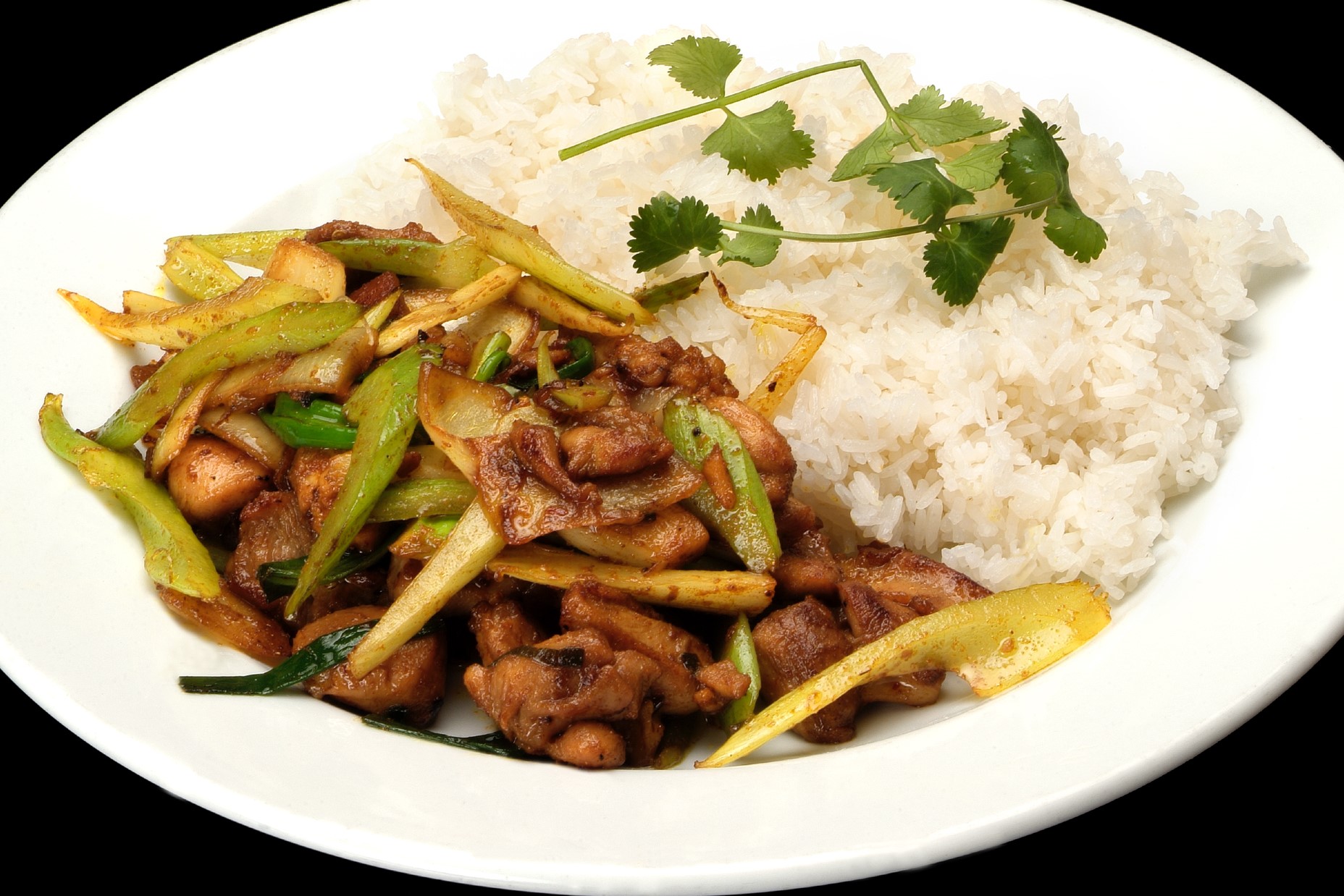 Order Five-Spice Chicken Stir Fry with Steam Rice (Com Ga Xao Ngu Vi Huong) food online from Pho Super Bowl store, Diamond Bar on bringmethat.com