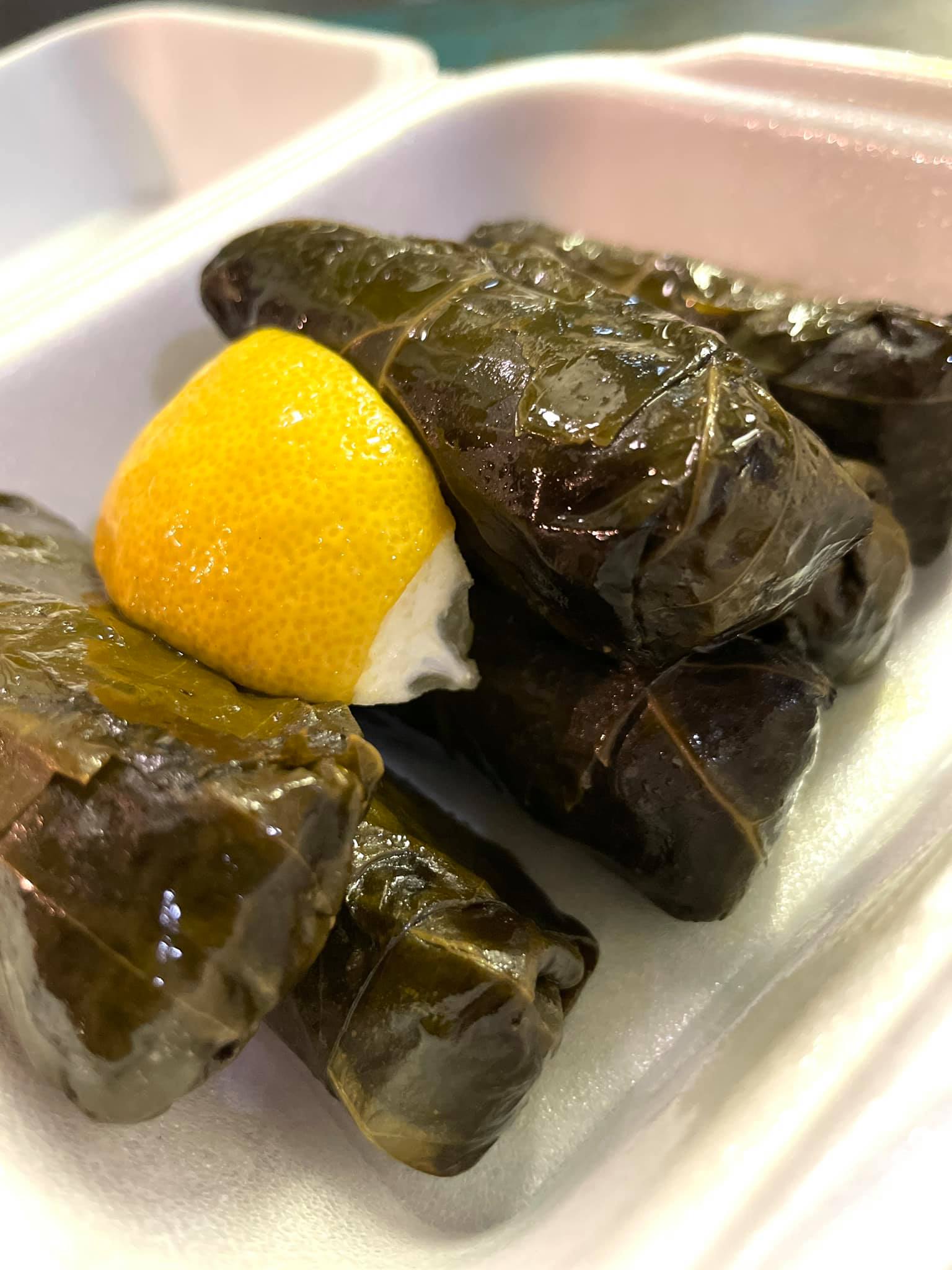 Order Meat Grape Leaves [6 pieces] food online from Kabob-G Grill store, Pittsburgh on bringmethat.com