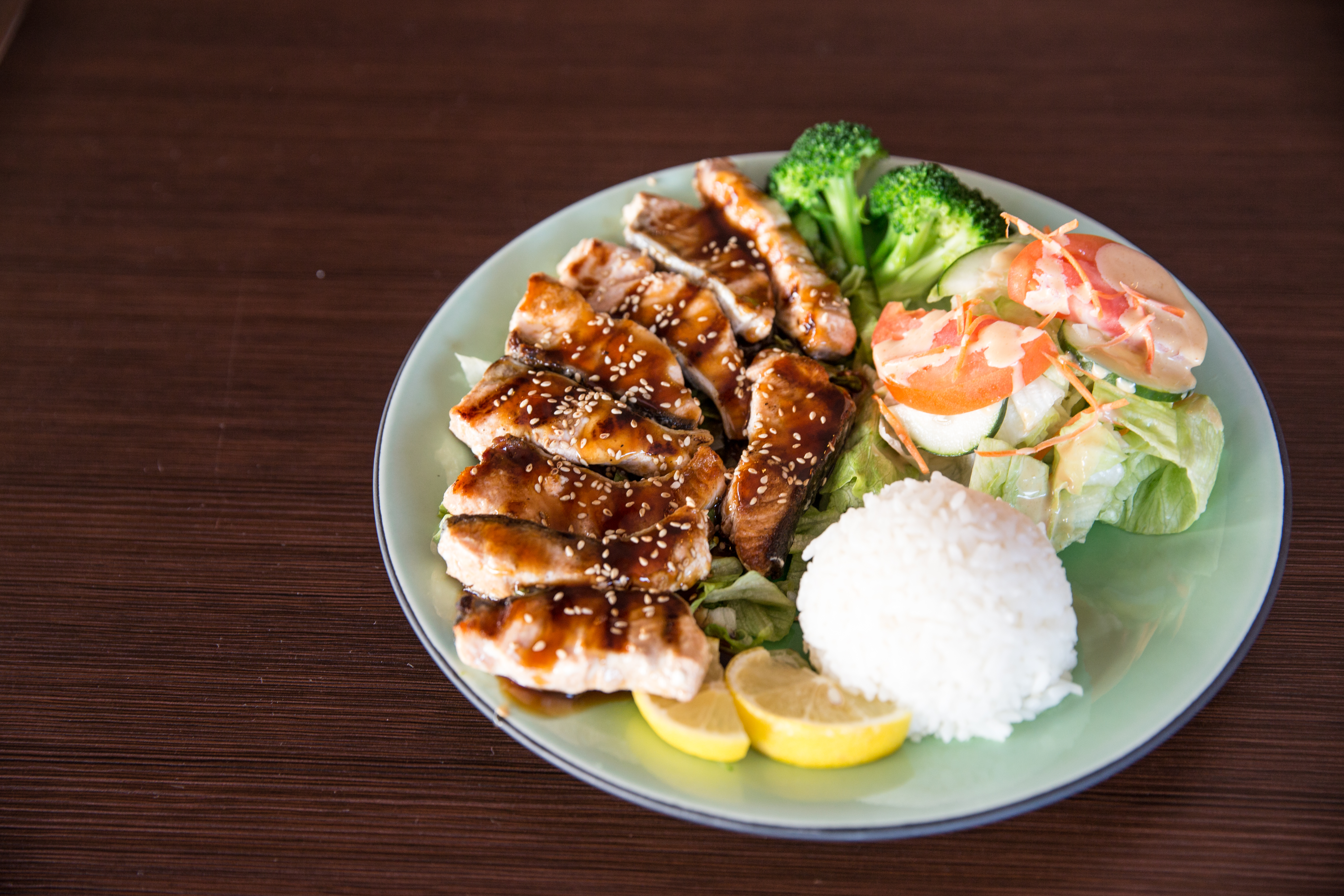 Order K15. Salmon Teriyaki food online from Yama sushi restaurant store, Belmont on bringmethat.com