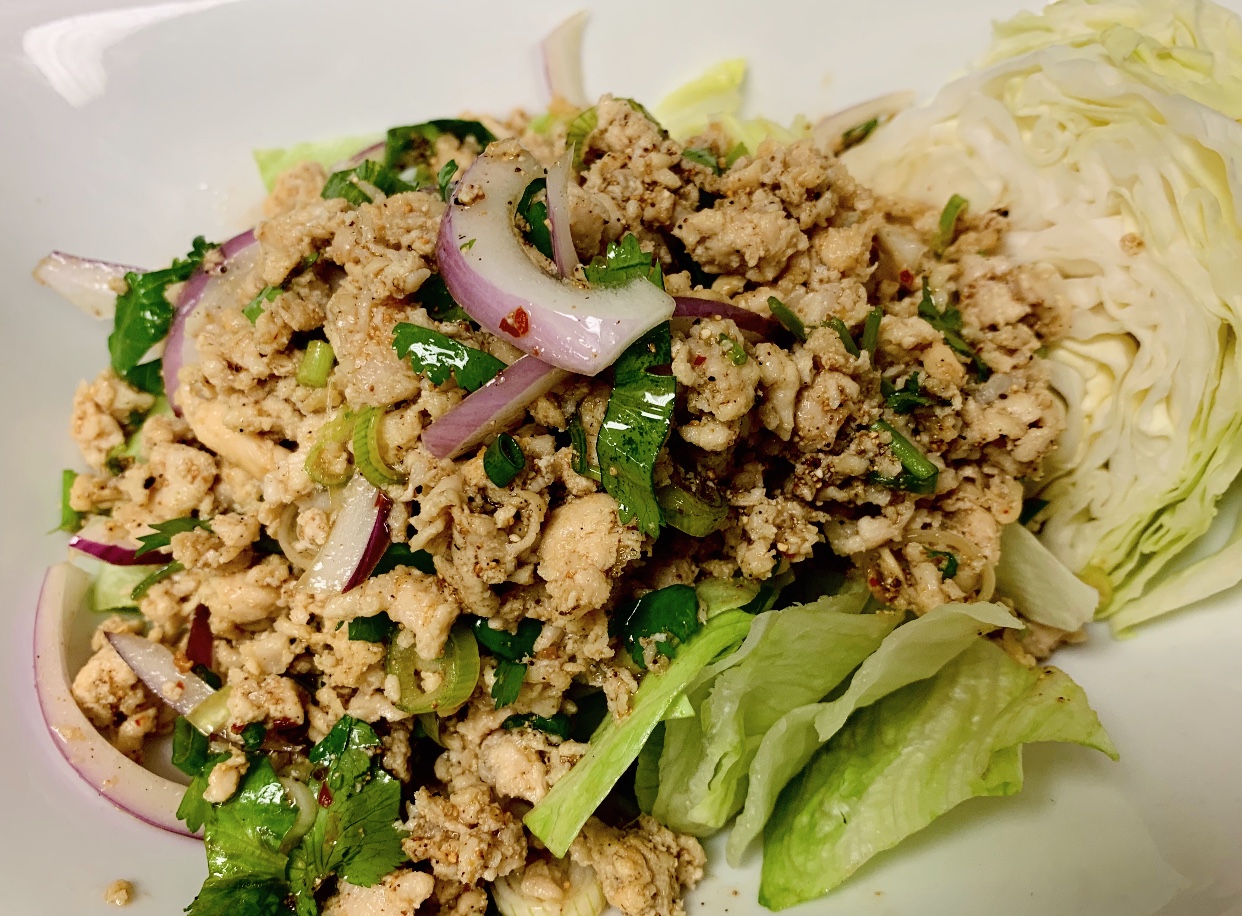 Order Chicken Larb Salad food online from Srithai Kitchen store, Snellville on bringmethat.com