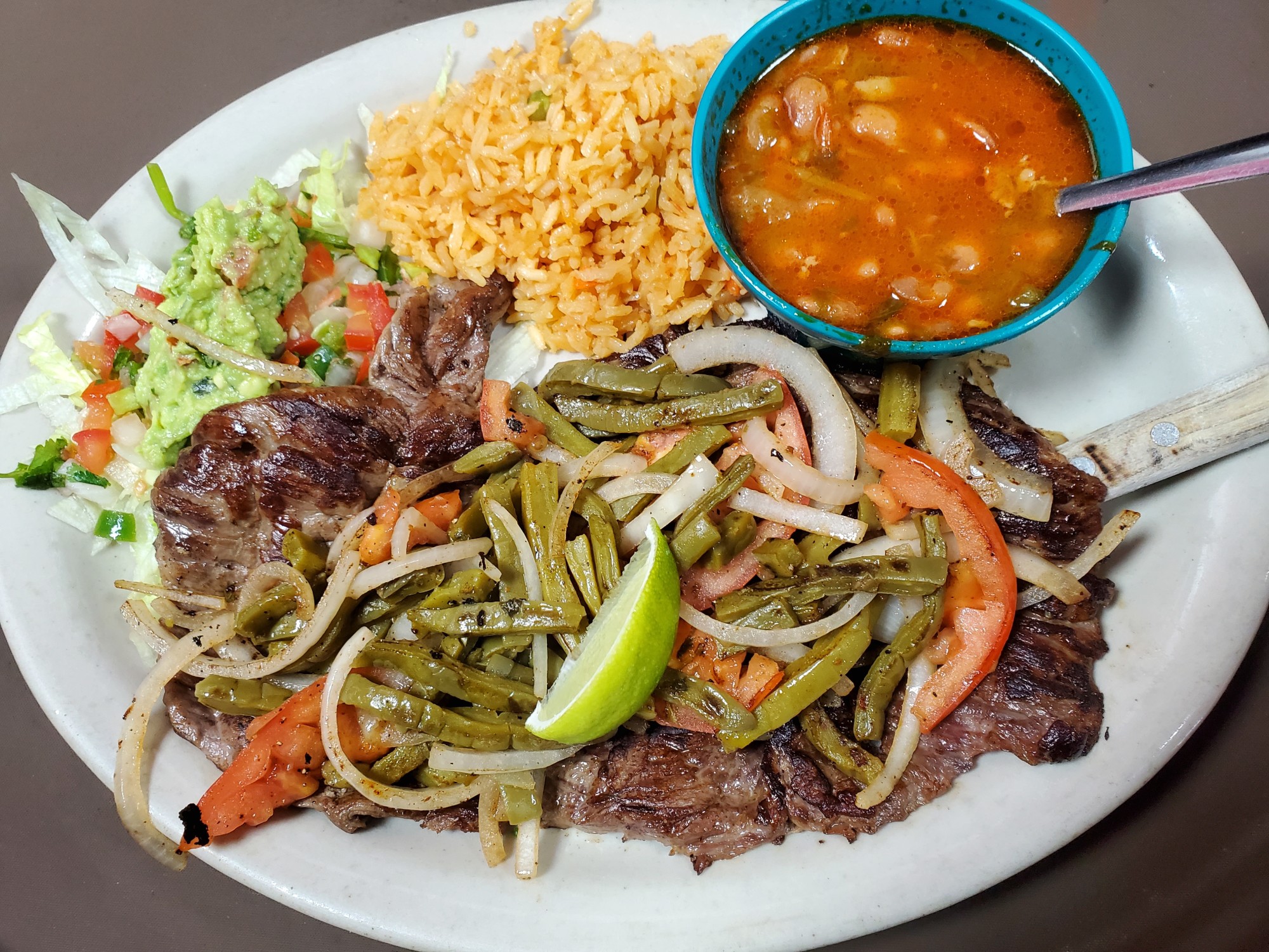 Order Carne Asada Plate food online from Mariachis De Jalisco store, Georgetown on bringmethat.com