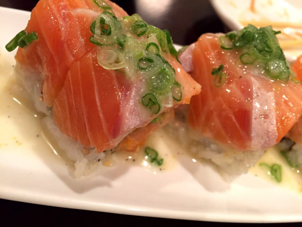 Order Salmon Lover Roll food online from Bop N Sushi store, Westwood on bringmethat.com