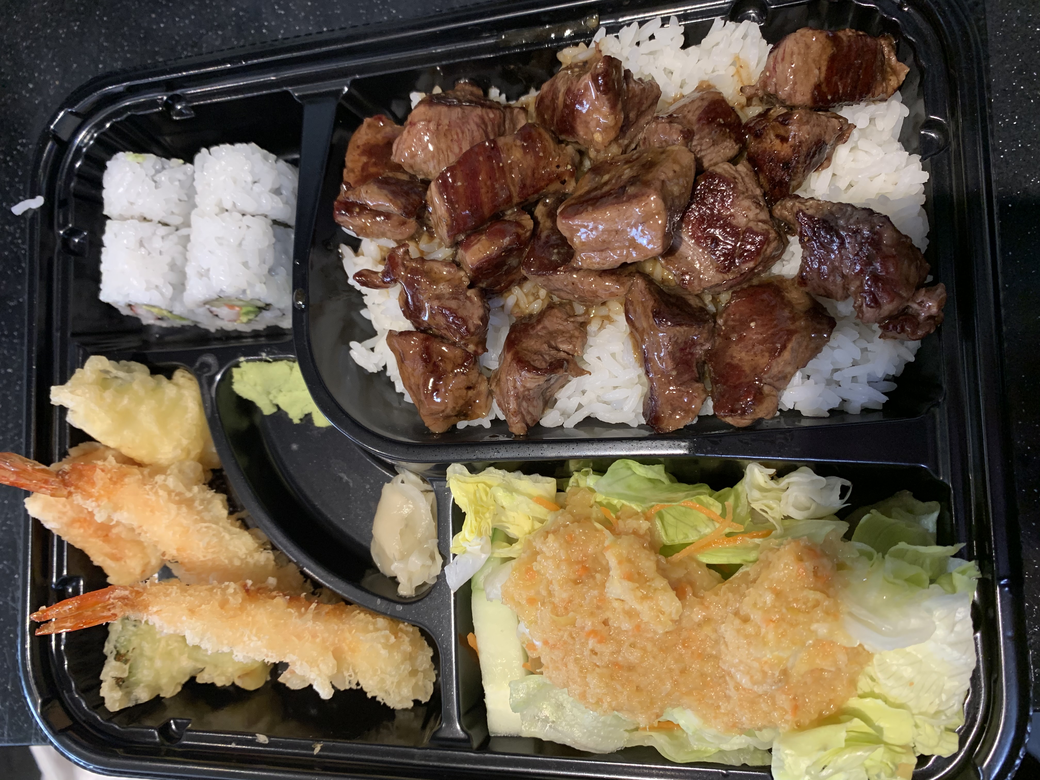 Order Steak Hibachi Deluxe Bento Box food online from Fugu Express store, Marietta on bringmethat.com
