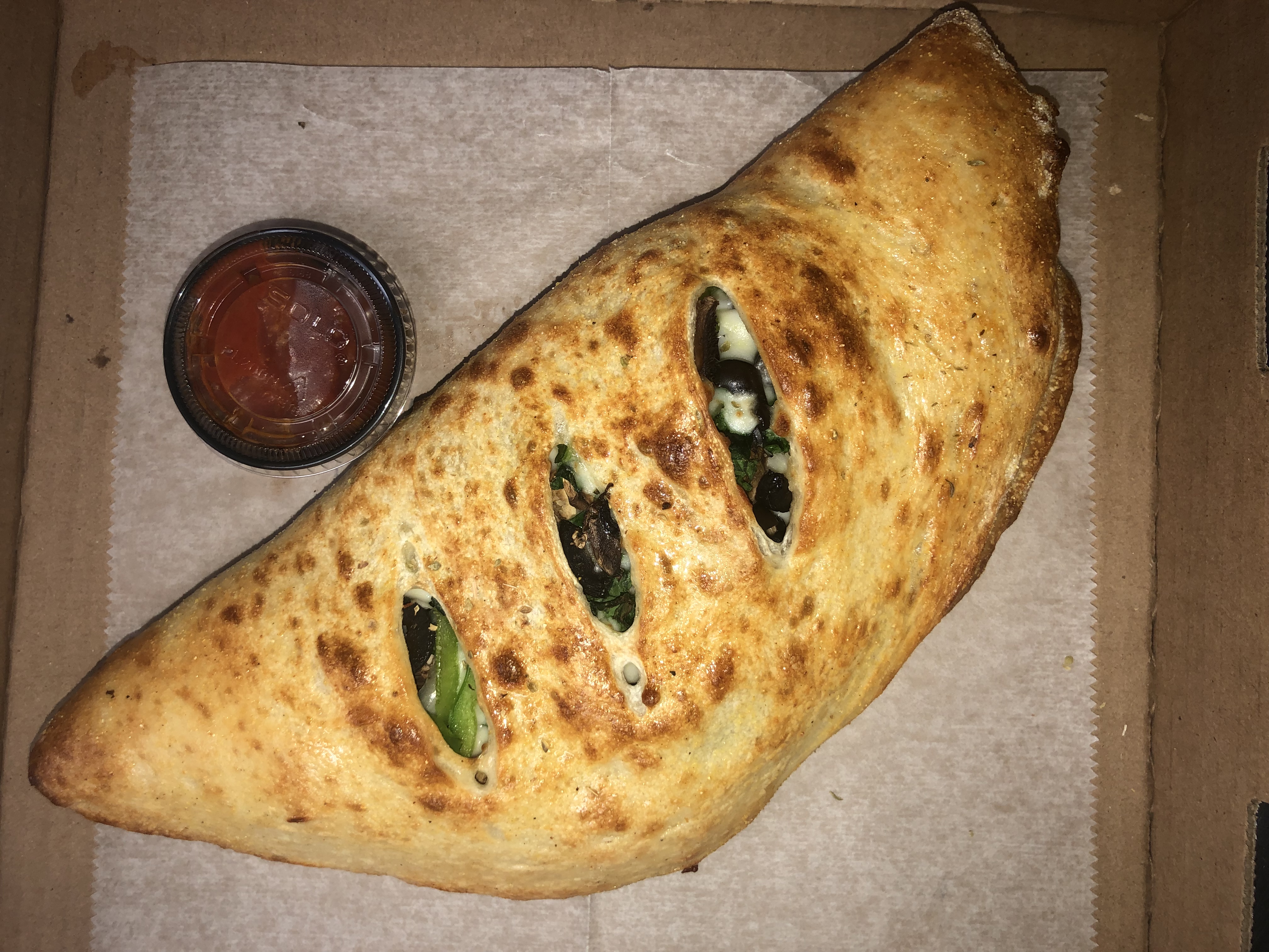 Order Vegetable Calzone food online from Mikie's pizza store, Baltimore on bringmethat.com