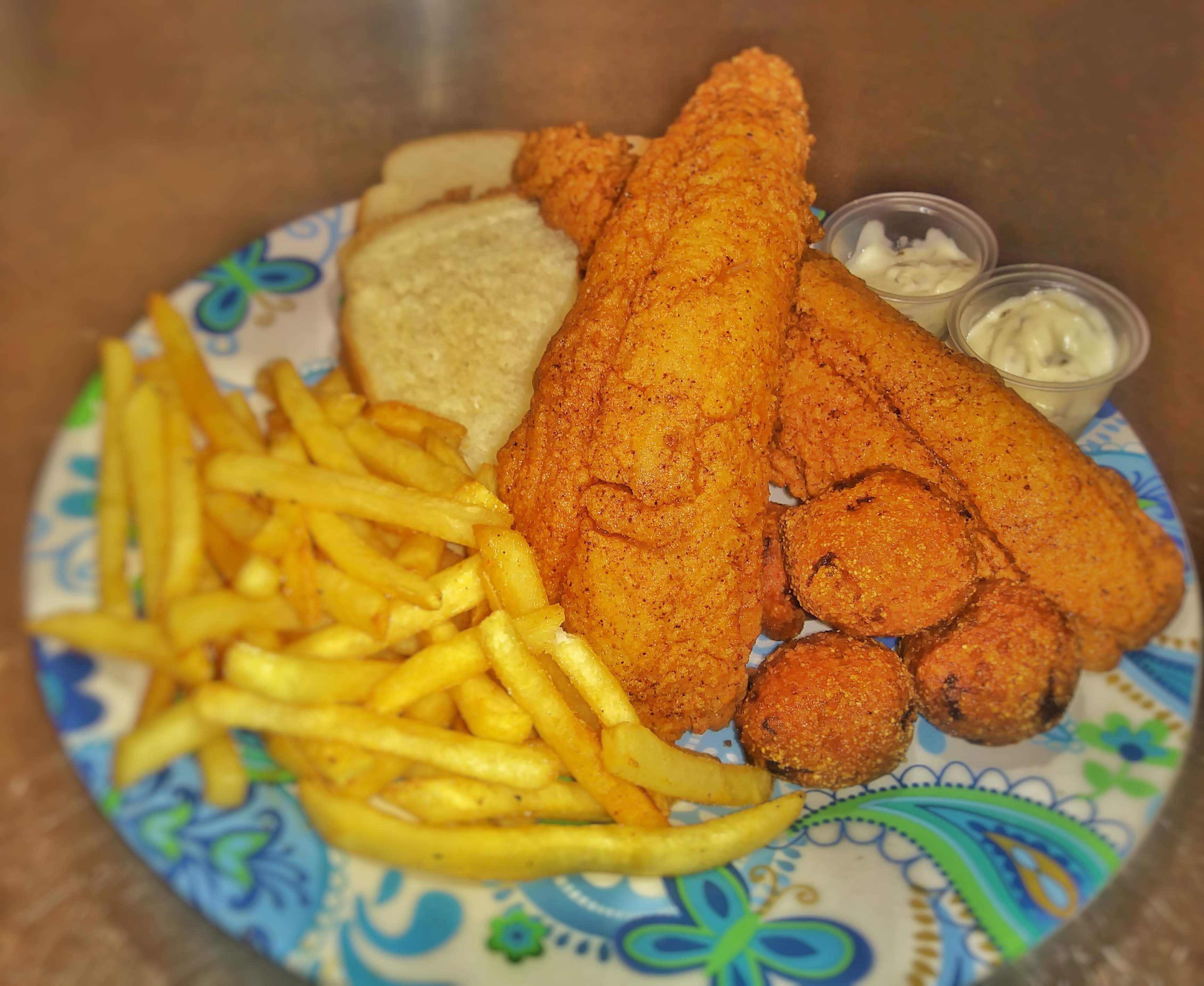 Order Fish Dinner food online from Good Vibes To Go Cuisine store, Columbus on bringmethat.com