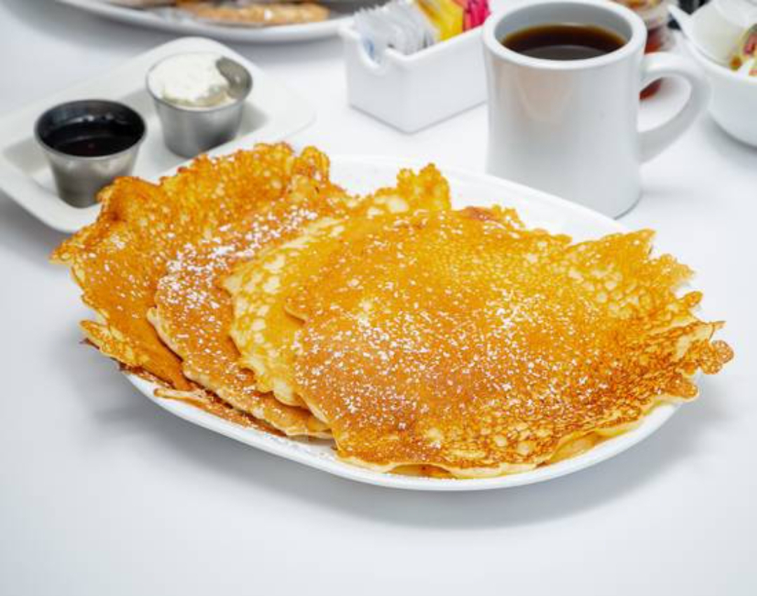 Order Mega Stack of our Famous Pancakes food online from Garretts Mill Diner store, Stow on bringmethat.com