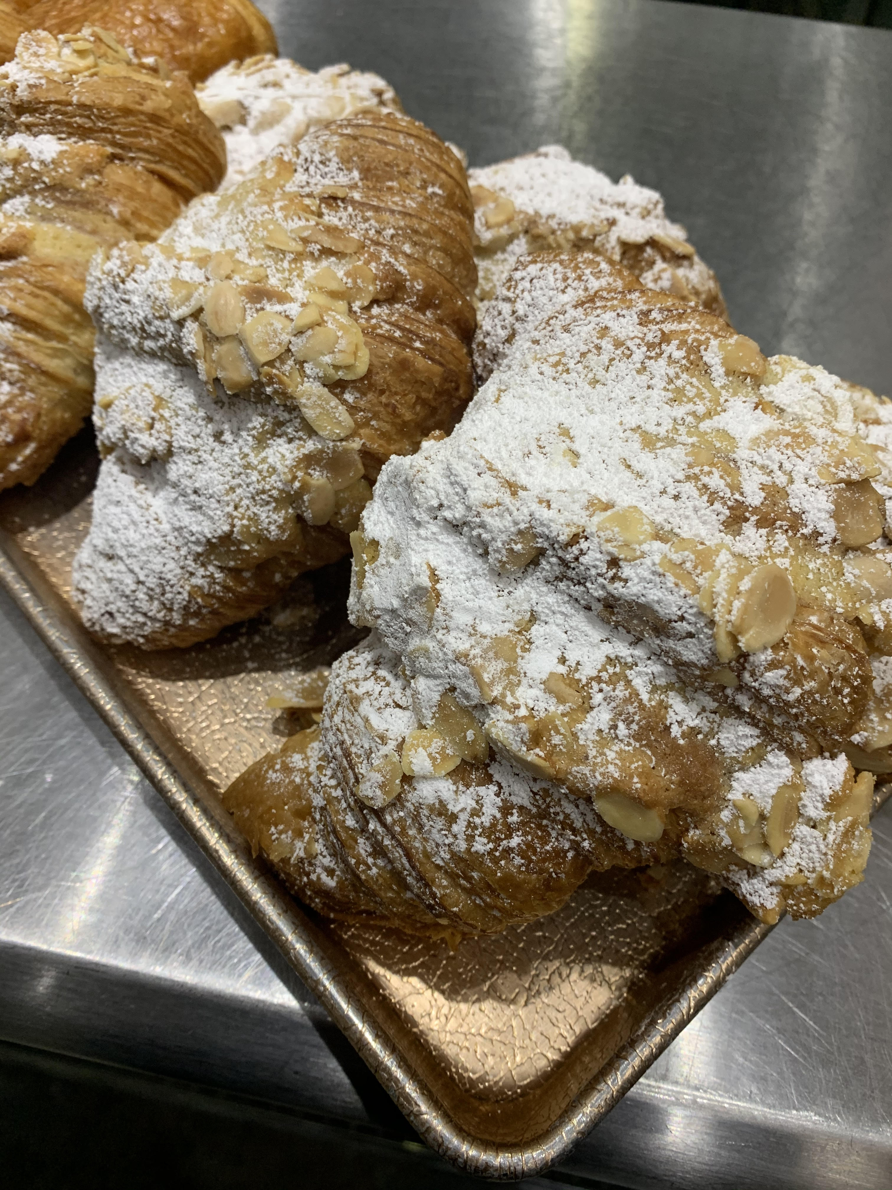 Order Almond Croissant food online from Weights + Measures store, Houston on bringmethat.com